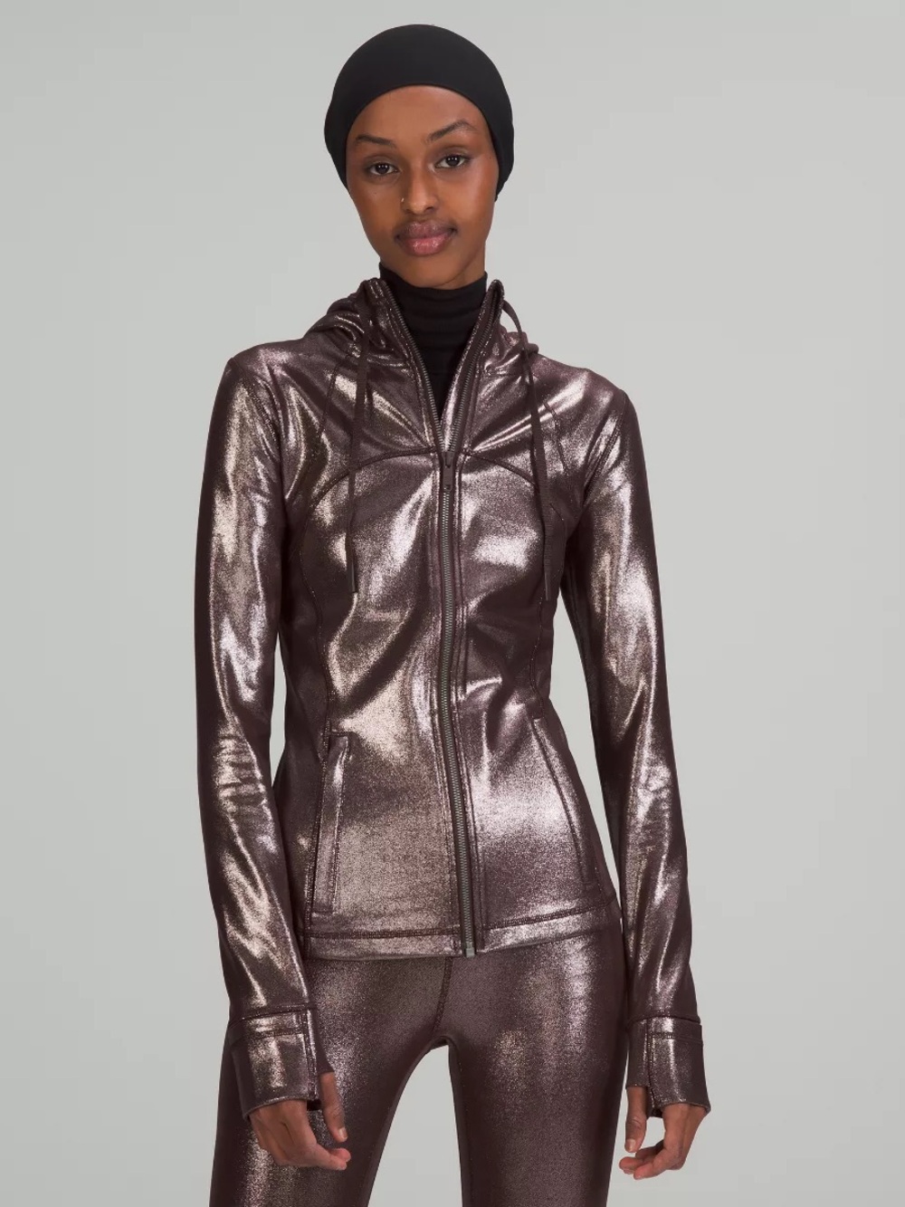 NWT Lululemon Hooded Define Jacket *Shine Radiate Foil French Press Size 4